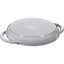 Staub Döküm Izgara Yuvarlak Çift Kulplu 26 cm Gri