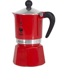 Bialetti Rainbow Moka Pot 3 Cup Kırmız