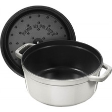 Staub Döküm Tencere Yuvarlak 24 cm Trüf Beyazı