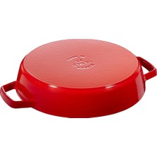 Staub Döküm Izgara Tava Çift Kulplu Yuvarlak 26 cm Kiraz