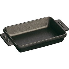 Staub Döküm Mini Dikdörtgen Tabak 15 x 11 cm Siyah