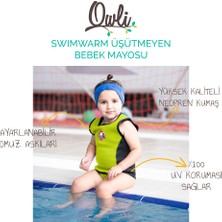 Owli Swimwarm Üşütmeyen Bebek Mayosu Neon Sarı - Siyah