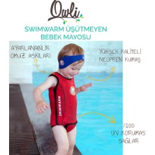 Owli Swimwarm Üşütmeyen Bebek Mayosu Kırmızı - Siyah