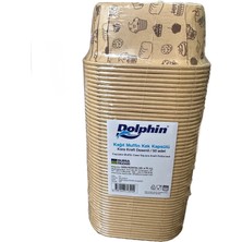 Dolphin Muffin Kare Kağıt Kraft Desenli Sarı Kek Kalıbı - 50 Adetlik 5 Paket