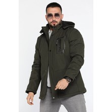 Erkek Kapüşonlu İçi Peluş Softshell Mont P-00013596