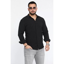 Mishar İtalia Erkek Kendinden Desenli Uzun Kol Gömlek