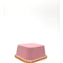 Dolphin Muffin Kare Kağıt Pembe Altın Cupcake Kek Kalıbı - 25 Adetlik 3 Paket
