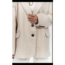 Butik Allbucks Mai, Enzo Bej Kalın Kaşe Blazer Ceket Kısa Kaban ABMAI0002