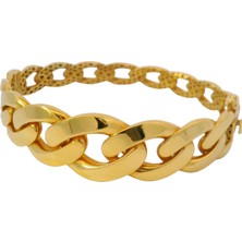 Altınöz Mücevherat Süzme Gurmet Model Şık Sarı Altın Kelepçe Bilezik