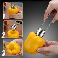 16X4 cm Çelik Dolmalık Biber Kabak Oyucu Patlıcan Dolması Oyacağı Sebze Çekirdek Çıkarıcı Oyacak