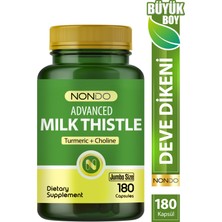 Nondo Milk Thistle 180 Kapsül Jumbo Size ( Deve Dikeni, Enginar, Slibin, Kolin, Zerdeçal, Magnezyum)