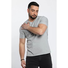 Mishar İtalia Bisiklet Yaka Kabartma Yazı Baskılı Erkek Tişört