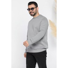 Mishar İtalia Erkek Yaka Yazı Baskılı Şardonlu Üç Iplik Sweatshirt