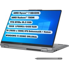 Lenovo Ideapad 5 16AHP9 2’si 1 Arada - R7 8845HS 16" Dokunmatik – 16GB Ram 1TB SSD Win11H - Q İngilizce Klavye 1yıl Garanti + Kalem