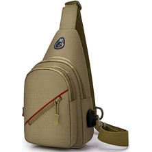 Erkekler Için Oxford Kumaş Eğlence Tek Omuz Crossbody Çanta Açık Göğüs Çantası (Yurt Dışından)