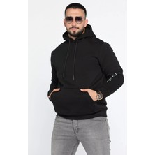 Mishar İtalia Erkek Kapüşonlu Şardonlu Baskılı Sweatshirt