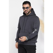 Mishar İtalia Erkek Kapüşonlu Şardonlu Baskılı Sweatshirt