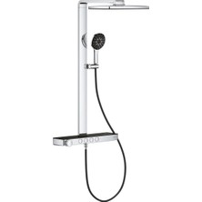 Grohe Rainshower Aqua Pure Duvara Monte Termostatik Bataryalı Duş Sistemi Siyah/krom - 100961KI00