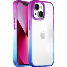 Buff Apple iPhone 13 Air Bumper Rainbow Kılıf Blue Purple