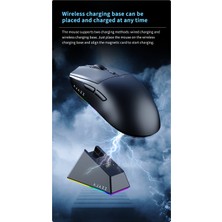 Ajazz AJ139 Max Mouse 3 Mod 26.000 DPI Manyetik Şarj İstasyonlu PAW 3395 Optik Sensör Gaming Mouse Siyah