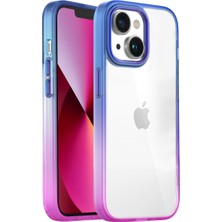 Buff Apple iPhone 13 Air Bumper Rainbow Kılıf Pink Blue