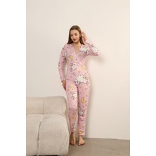 The Different Kuzu Baskı Desenli Uzun Pijama Tulumu