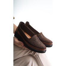 ARTI-ARTI001-1918 Ortopedik Kadın Bağsız Taba Ayakkabı