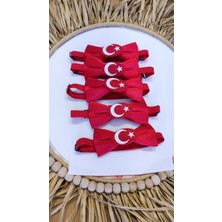 5 adet Kırmızı Türk Bayraklı Ayyıldızlı  PAPYON