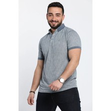Mishar İtalia Kendinden Desenli Polo Yaka Erkek Tişört