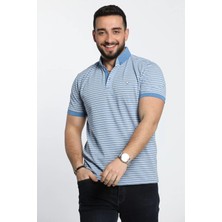 Mishar İtalia Erkek Çizgi Desenli Likralı Polo Yaka Tişört