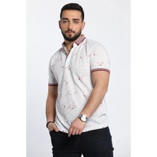 Mishar İtalia Ön Yarım Düğmeli Desenli Polo Yaka Erkek Tişört