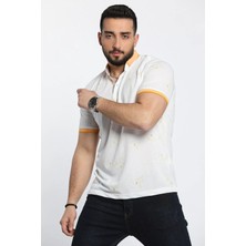 Mishar İtalia Ön Yarım Düğmeli Desenli Polo Yaka Erkek Tişört