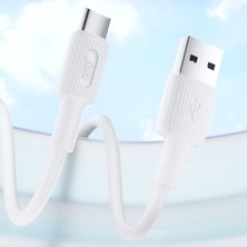 Juo 66W Usb-A To USB Type-C Silikon Hızlı Şarj ve Data Kablosu Beyaz 1 Metre