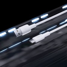 Juo 66W Usb-A To USB Type-C Silikon Hızlı Şarj ve Data Kablosu Beyaz 1 Metre