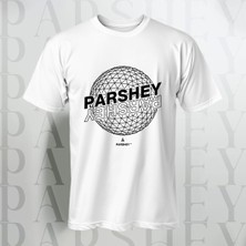 Parshey Dünya Desenli Beyaz Oversize T-Shirt