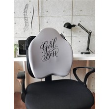 Officekup X-Large Visco Bel Destek Gamer Oyuncu Koltuk Yastığı- Gri Girlboss
