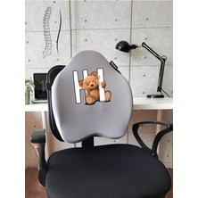 Officekup X-Large Visco Bel Destek Gamer Oyuncu Koltuk Yastığı- Gri Tedy Bear