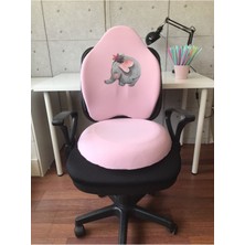 Gamer Fil Pembe Visco Bel Yastığı ve Visco Oturma Minderi 2'li Set