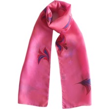 ElifEbru Exclusive Handicrafts Ebru Sanatı El Yapımı Kadın Ipek Fular Pembe Çok Renkli Ozlogf 17