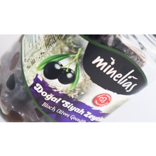 Minelias Gemlik Doğal Siyah Zeytin 400 gr 720 cc Cam Kavanoz