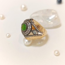 Yeşil Taşlı Yüzük 14 Ayar Altın Hd Videolu