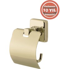 Çelik Banyo Paslanmaz Pirinç Kumru Geniș Kapaklı Kağıtlık Altın Sarı Gold