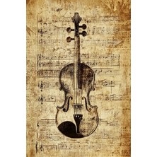 Aden Dekoratif Müzik Keman Kanvas Tablo