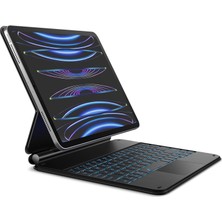 Yesido Apple Ipad Pro 11 2024 Magic Klavye Manyetik Slim Şarjlı Keyboard Touchpad Q Akıllı Işıklı Klavyeli Kılıf M4 Çip