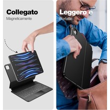 Yesido Apple Ipad Pro 11 2024 Magic Klavye Manyetik Slim Şarjlı Keyboard Touchpad Q Akıllı Işıklı Klavyeli Kılıf M4 Çip