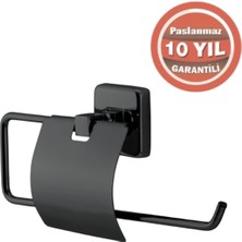 Çelik Banyo Paslanmaz Pirinç Kumru Geniș Kapaklı Kağıt Havluluk Mat Siyah