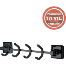 Çelik Banyo Paslanmaz Pirinç Kumru 4’lü Askılık Mat Siyah