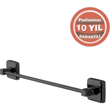 Çelik Banyo Paslanmaz Pirinç Kumru Uzun Havluluk 60CM Mat Siyah