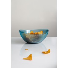 Akrilik Barok Aquamarin Orta Boy Oval Meyve & Salata Kasesi & Karıştırma Kabı / 1,6 Lt  (Cam Değildir)