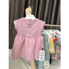 Capella Bebe Çiçek Detaylı Lila Renginde Eteği Tüllü Kız Bebek ve Kız Çocuk Elbisesi %100 Pamuk Kız Bebek Elbise